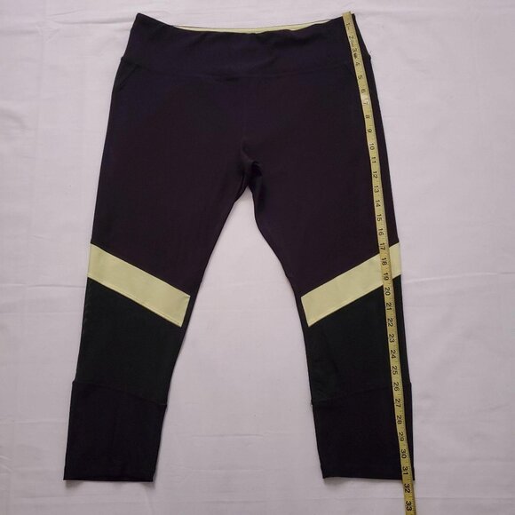 RBX Active Women's Capri Length Workout Yoga Mesh Leggings Purple/White XL/TG - Picture 10 of 10